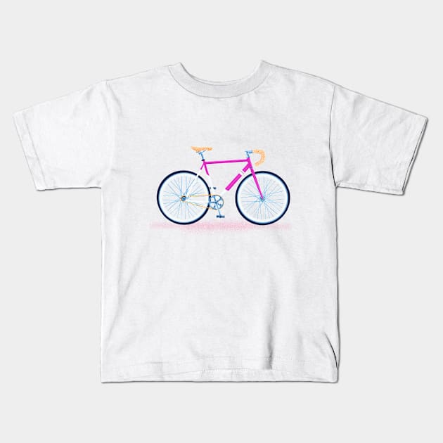 Pink Bicycle Kids T-Shirt by Laura Melisse